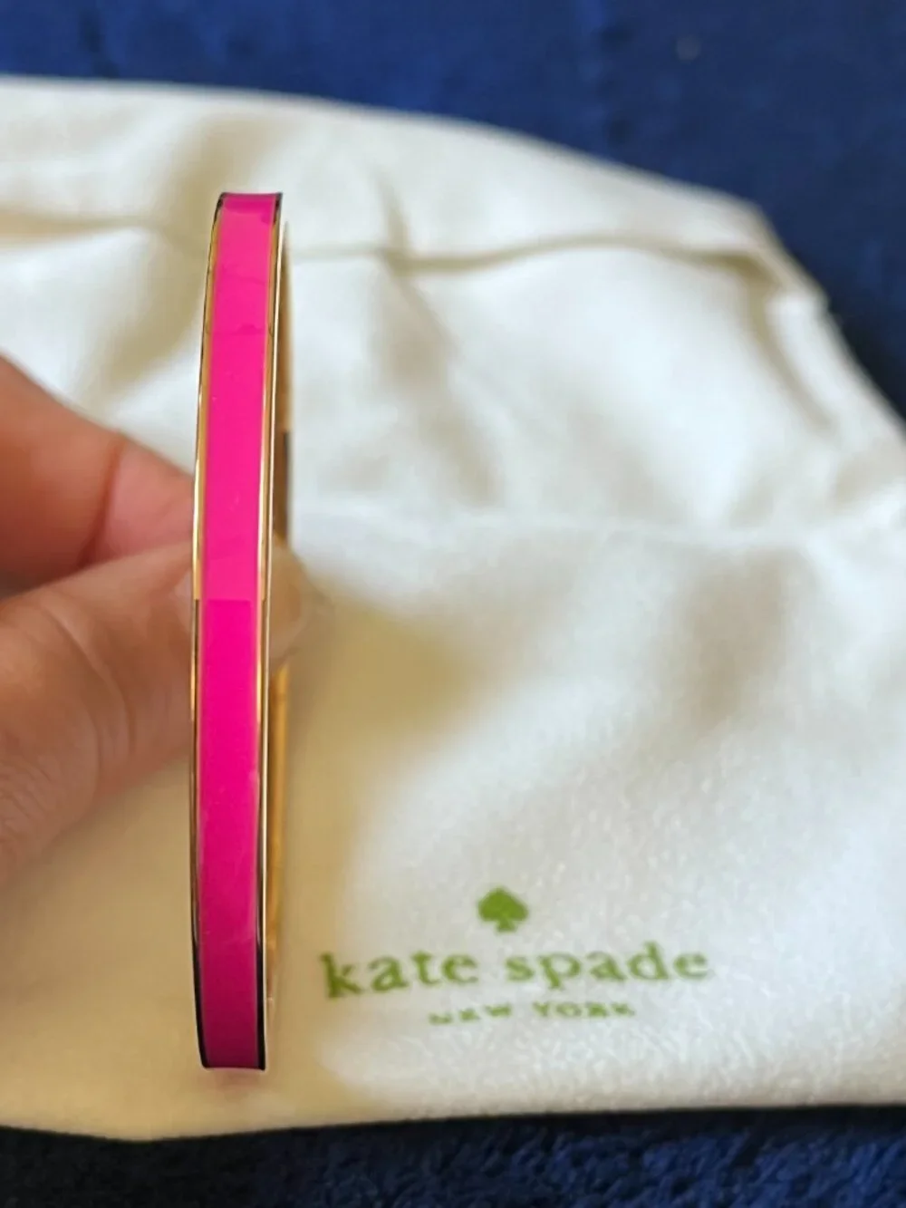 Kate Spade Rise Above Inspirational Hot Pink Gold Plated Bangle Bracelet - Picture 5 of 7
